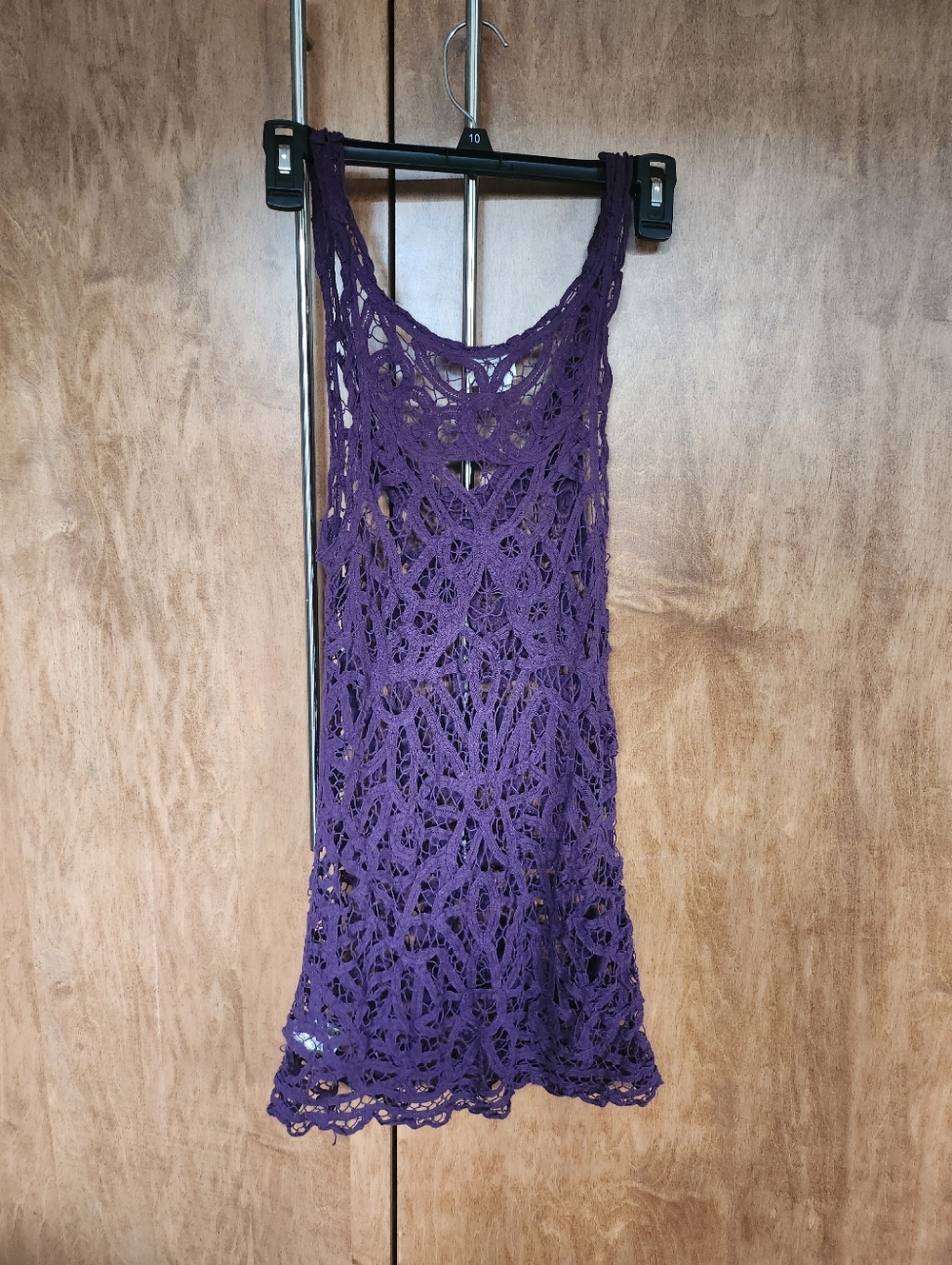 Purple Intimately Free People crocheted lace slip dress or cover-up. Size XS